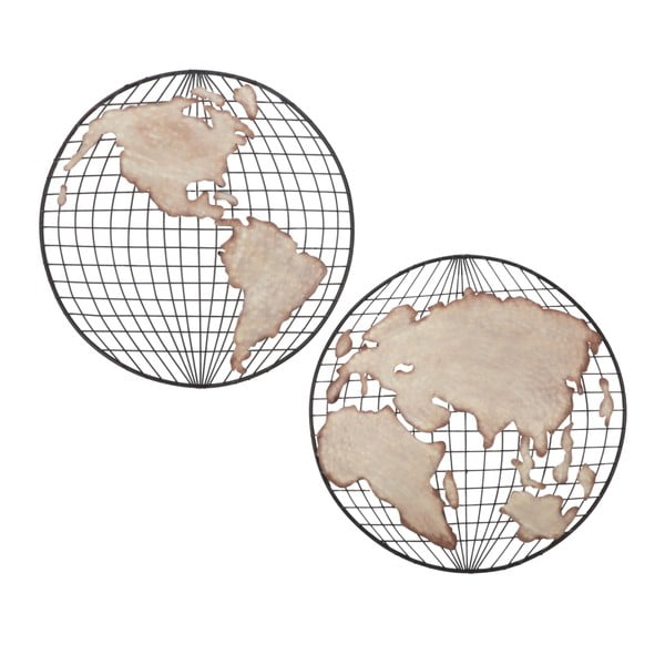 Metalowa dekoracja ścienna Mauro Ferretti Globe Double