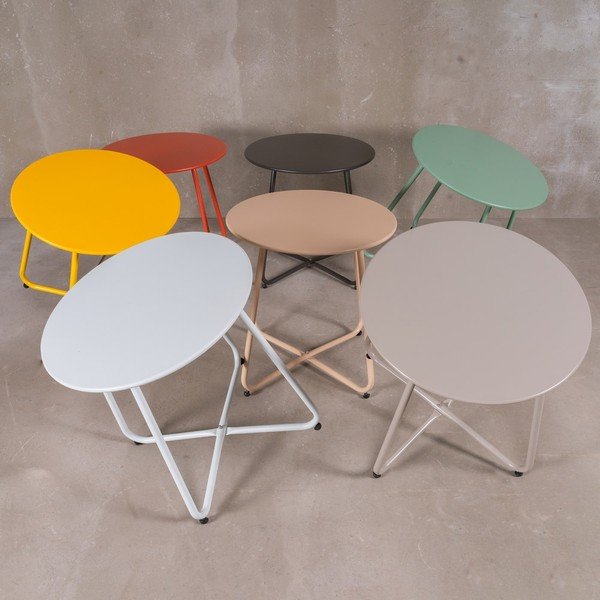 Metalowy okrągły stolik ogrodowy ø 45 cm Luna – LDK Garden-image-1