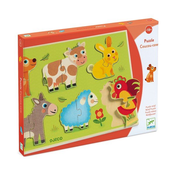 Drewniane puzzle wkładane dla dzieci z motywem zwierząt Djeco-image-2