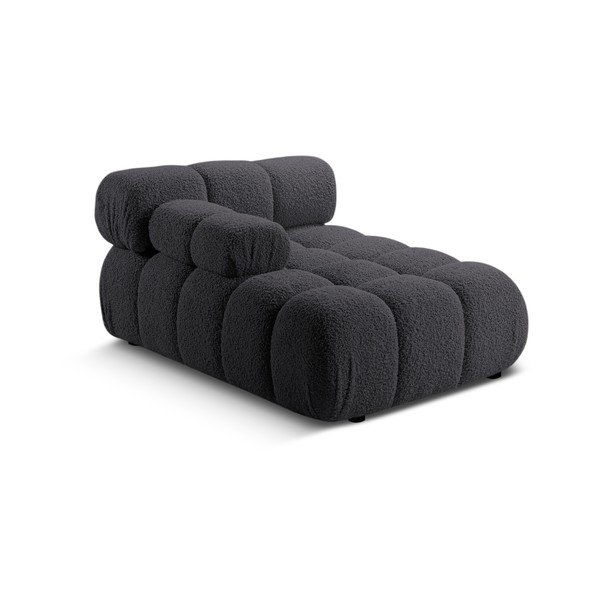Antracytowy moduł sofy z materiału bouclé (lewostronny) Bellis – Micadoni Home-image-4