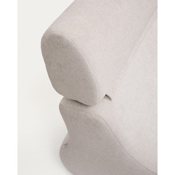 Biało-jasnoróżowy fotel z tkaniny szenilowej Club – Kave Home-image-4