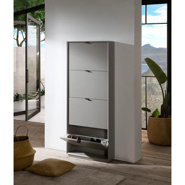 Szara szafka na buty z 4 szufladami Marckeric Luka-image-1