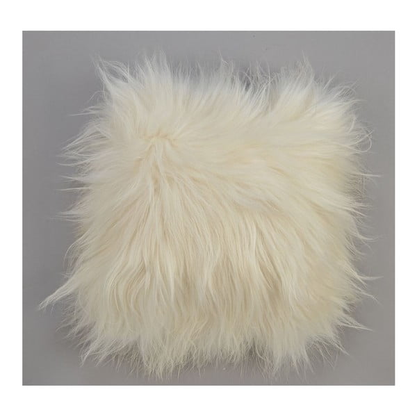 Szara futrzana poduszka z długim włosiem Arctic Fur Rengo, 35x35 cm
