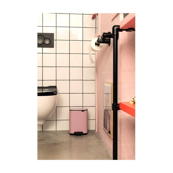 Różowy stalowy kosz na śmieci z pedałem 7 l Bo – Brabantia-image-1