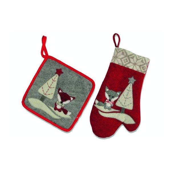 Rękawica i łapka kuchenna Xmas Fox