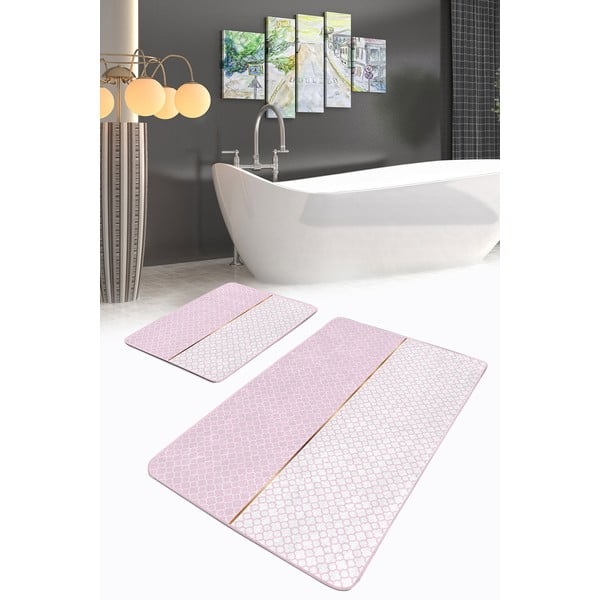 Różowe dywaniki łazienkowe zestaw 2 szt. 60x100 cm – Mila Home-image-1
