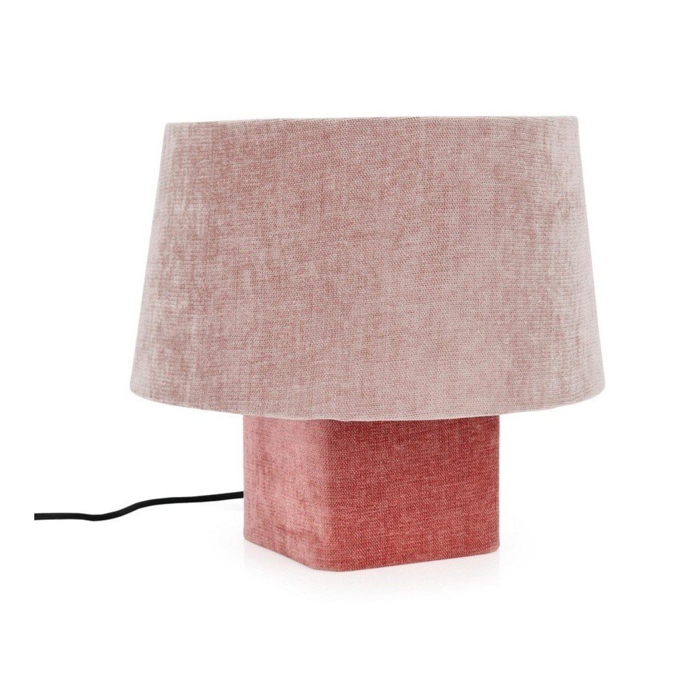 Różowa metalowa lampa stołowa z tekstylnym kloszem (wysokość 35 cm) Demra – Bizzotto
