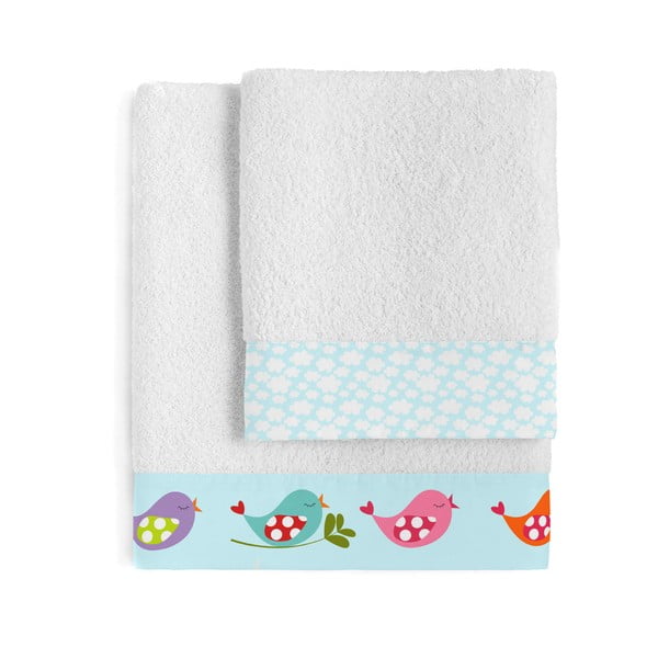 Zestaw 2 dziecięcych ręczników z bawełnyMr. Little Birds