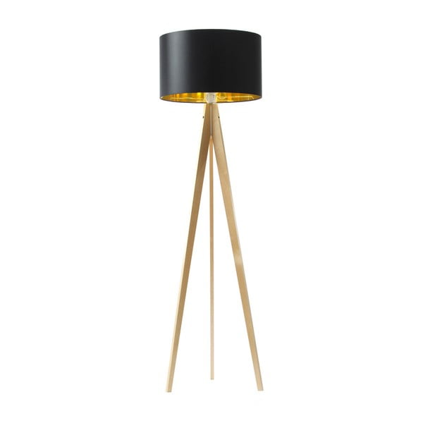 Czarno-złota lampa stojąca 4room Artist, brzoza, 150 cm