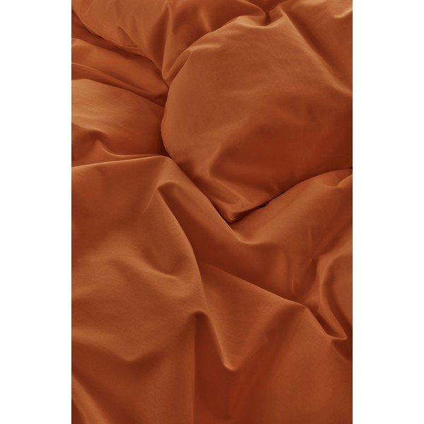 Pościel jednoosobowa z bawełny organicznej w kolorze terakoty 140x200 cm Zack – Jotex-image-2