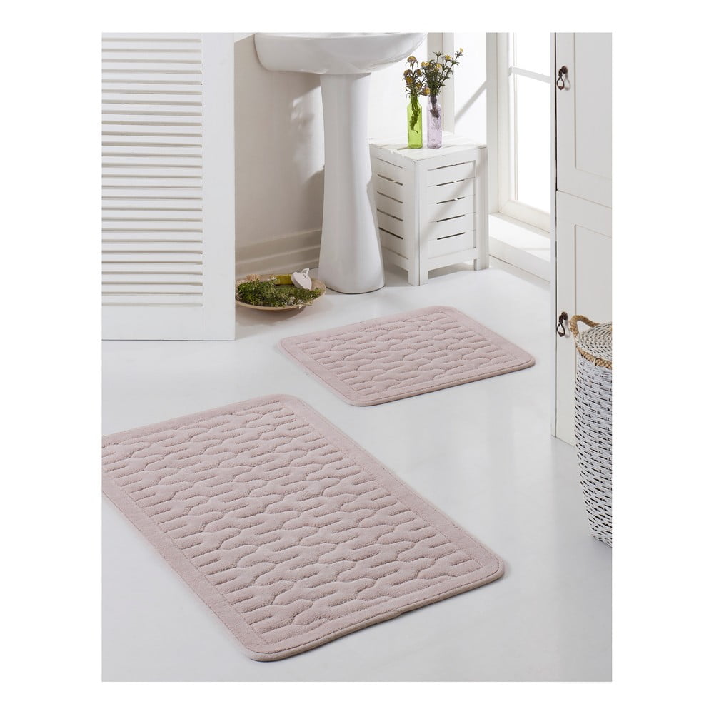 Zestaw 2 fioletowych dywaników łazienkowych Matis