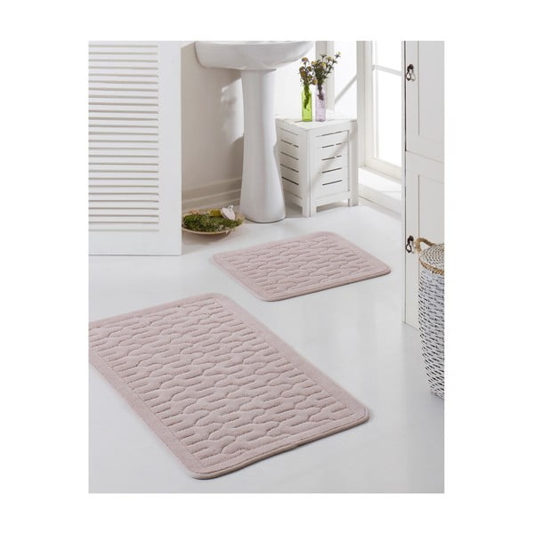 Zestaw 2 fioletowych dywaników łazienkowych Matis