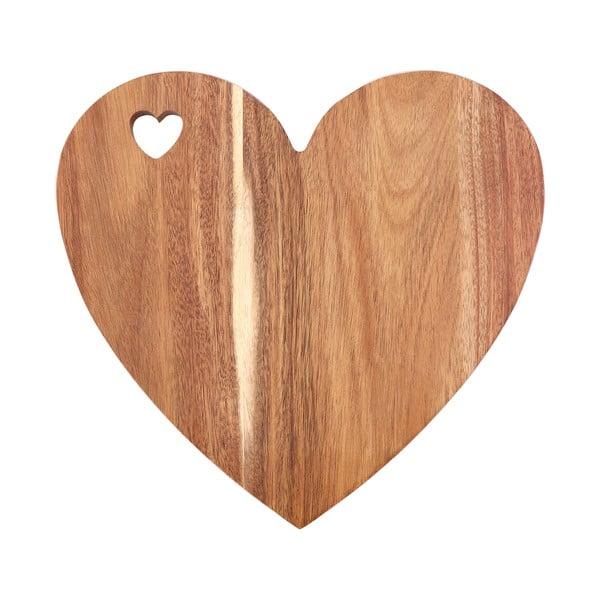 Deska w kształcie serca z drewna akacjowego z różowym brzegiem Premier Housewares, 30x28 cm