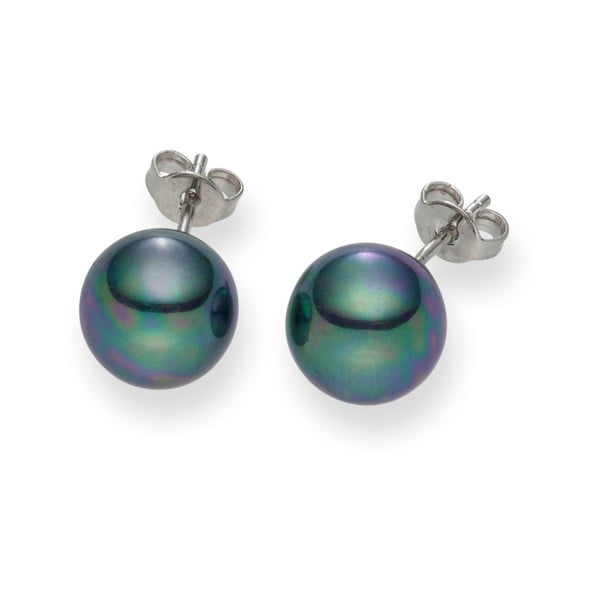 Ciemnoniebieskie kolczyki z pereł Pearls of London Mystic
