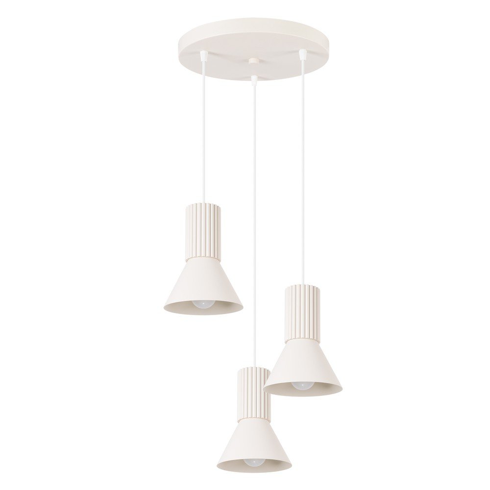 Beżowa metalowa lampa wisząca ø 30 cm Niru – Sollux