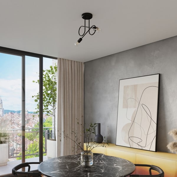 Czarna lampa sufitowa 18x57 cm Opulent – Sollux-image-4