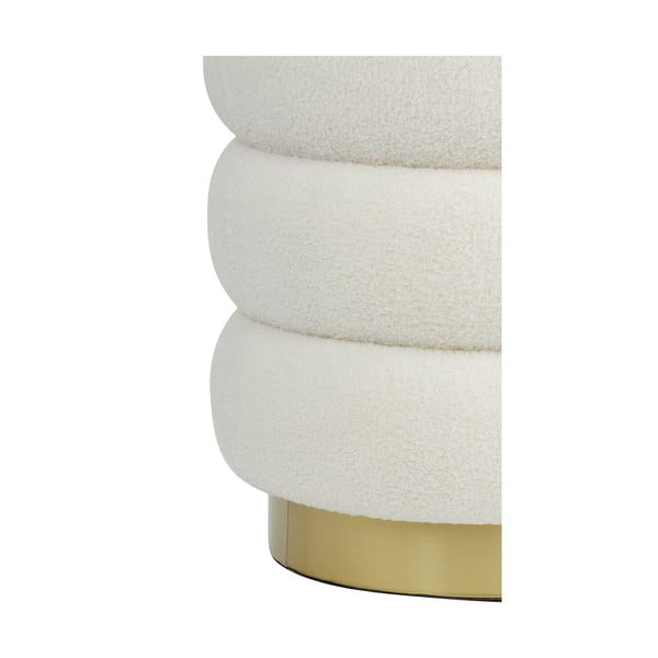 Biały puf z materiału bouclé Kimi – Light & Living-image-3