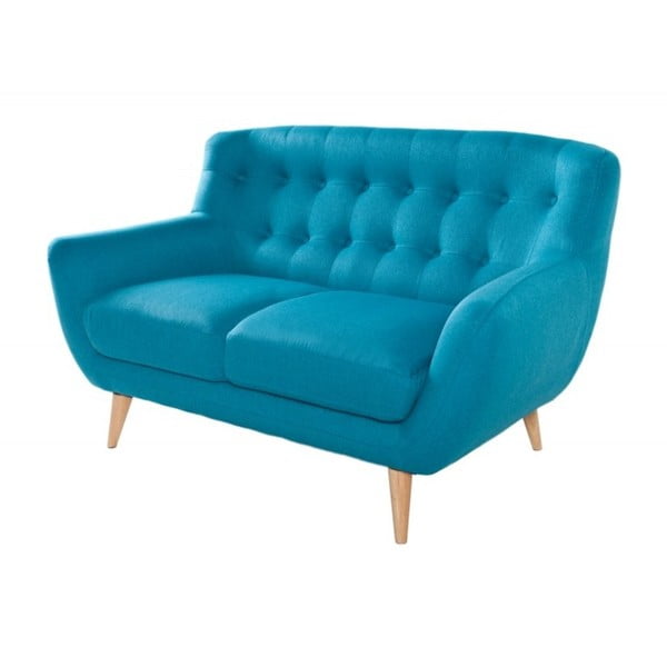 Niebieska sofa dwuosobowa SOB Button