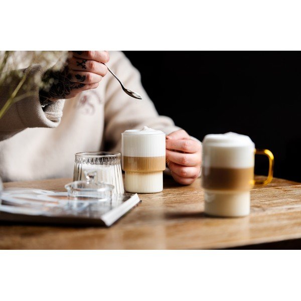 Żółte szklane kubki zestaw 2 szt. do cappuccino 350 ml Livio – Vialli Design-image-1