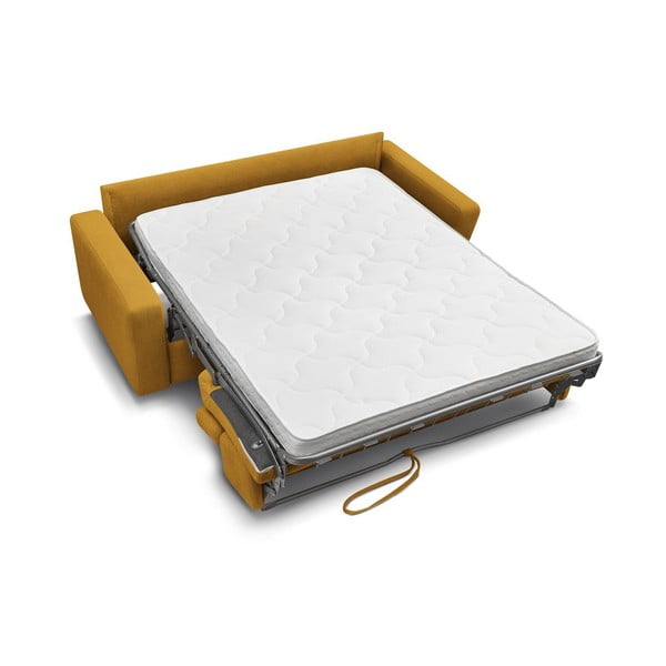 Musztardowa rozkładana sofa 195 cm Monaco – Bobochic Paris-image-4