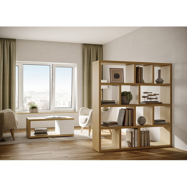 Brązowy regał w dekorze dębu 150x159 cm Berlin – TemaHome-image-4