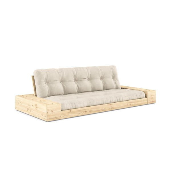 Szarobeżowa lniana rozkładana sofa 244 cm Base – Karup Design