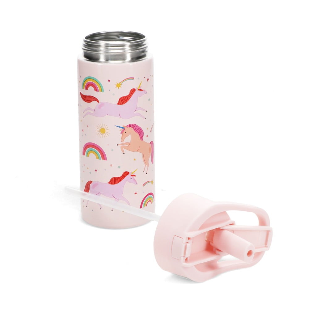 Jasnoróżowa butelka dla dzieci ze stali nierdzewnej 500 ml Unicorn – Rex London (zdjęcie 3)