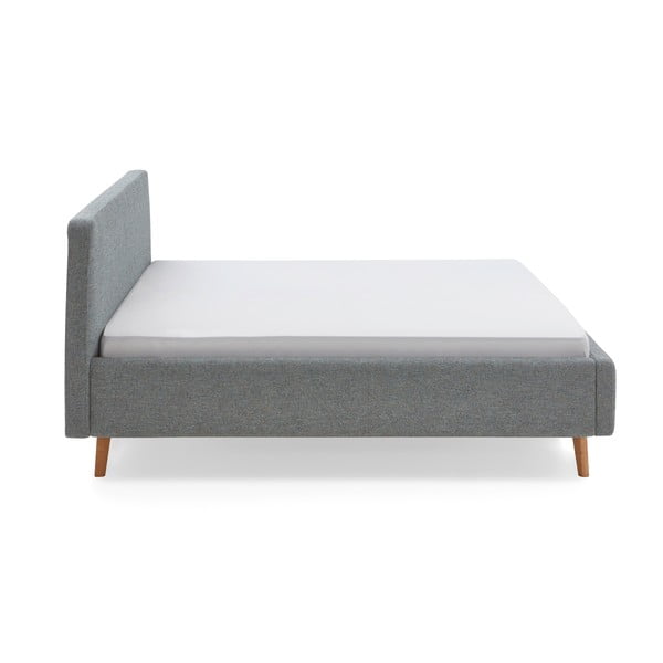 Ciemnoszare tapicerowane łóżko dwuosobowe ze schowkiem ze stelażem 180x200 cm Mattis – Meise Möbel-image-4