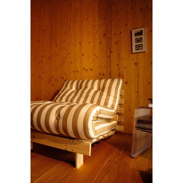 Beżowy/kremowy fotel futon/drewniany Roots – Karup-image-3