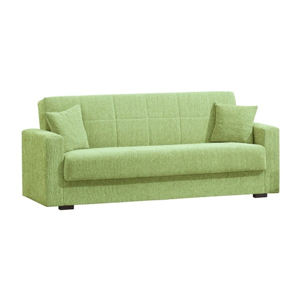 Zielona trzyosobowa sofa rozkładana ze schowkiem Esidra Relax