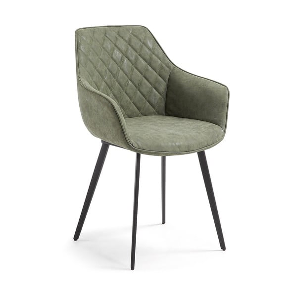 Krzesła z imitacji skóry w kolorze khaki zestaw 2 szt. Amira – Kave Home