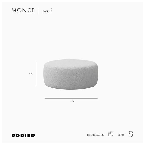 Różowy podnóżek z materiału bouclé Monce – Rodier-image-4