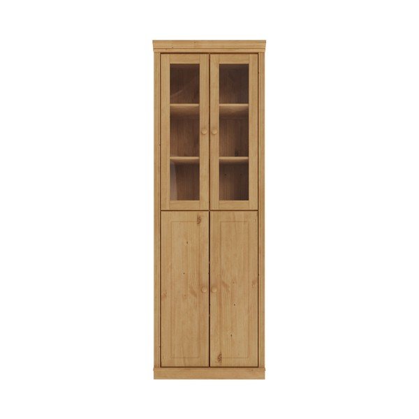 Witryna z litego drewna sosnowego w jasnym naturalnym kolorze 74x223x37 cm Anita – Støraa