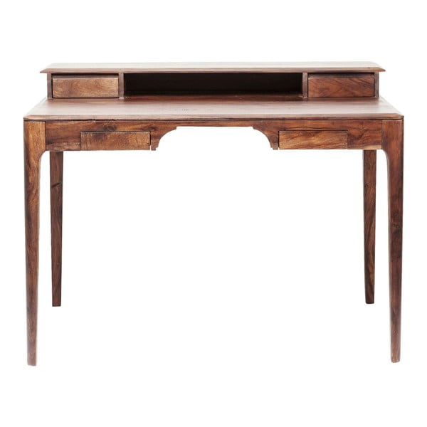 Ciemnobrązowe biurko z egzotycznego drewna Kare Design Brooklyn