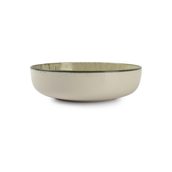 Zielony/kremowy głęboki kamionkowy talerz ø 18,5 cm Gravel – ONA-image-2