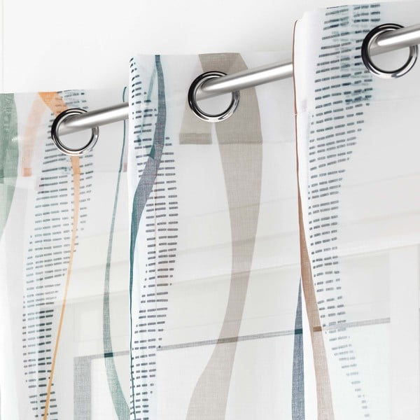 Biało-niebieska firanka z woalu 140x280 cm Lisana – douceur d'intérieur-image-1