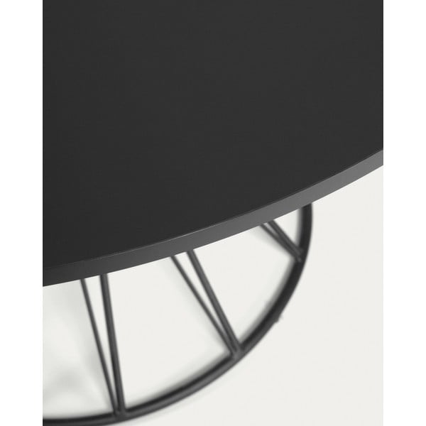 Czarny okrągły stół z czarnym blatem ø 120 cm Niut – Kave Home-image-3