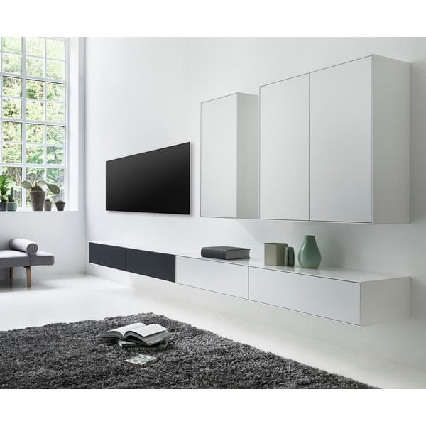 Czarno-biały zestaw szafki pod TV i 2 komód Edge by Hammel – Hammel Furniture-image-1