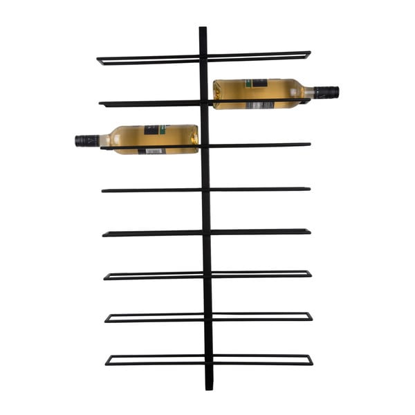 Czarny wiszący metalowy regał na wino liczba butelek 16 Dual – PT LIVING