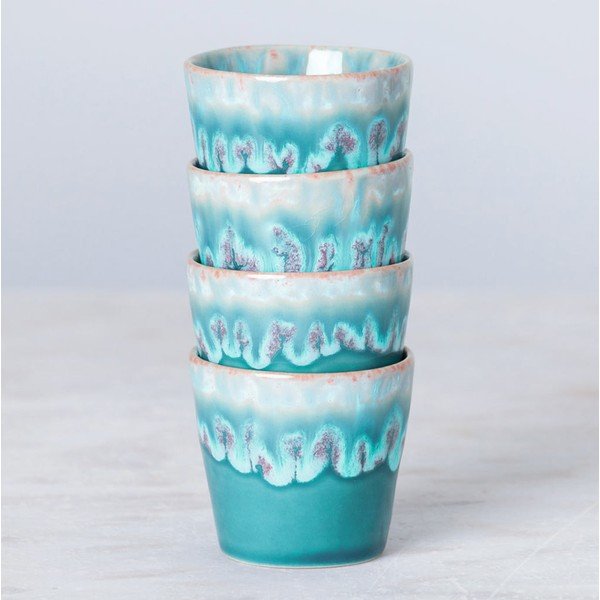 Biało-turkusowy kamionkowy kubek do espresso Costa Nova, 210 ml-image-1