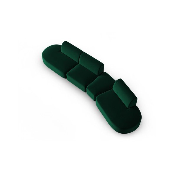 Zielona aksamitna sofa prawostronna 428 cm Paolo – Milo Casa-image-1