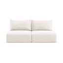 Kremowa aksamitna rozkładana sofa ze schowkiem 216 cm Kalena – Makamii