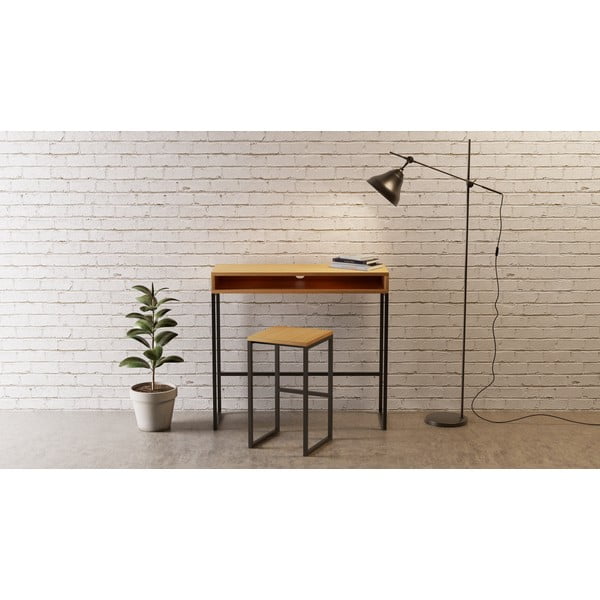 Biurko z blatem w dekorze dębu 35x100 cm Frame – Woodman-image-1