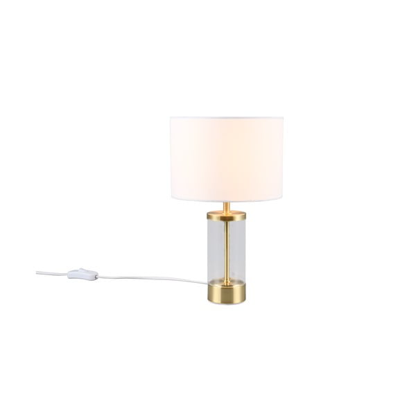 Lampa stołowa w kolorze złota z tekstylnym kloszem (wys. 33,5 cm) Grazia – Reality-image-1