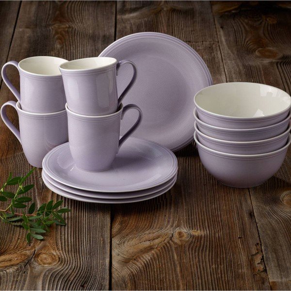 12-częściowy fioletowy zestaw naczyń śniadaniowych Like by Villeroy & Boch Group-image-1