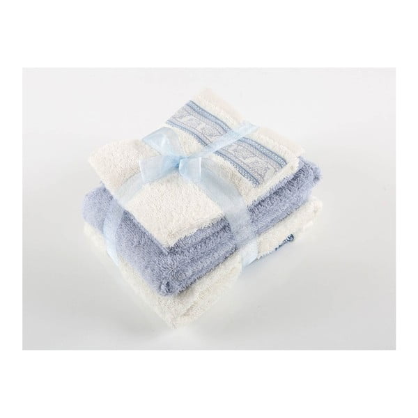 Komplet 4 ręczników z bawełny premium Tile