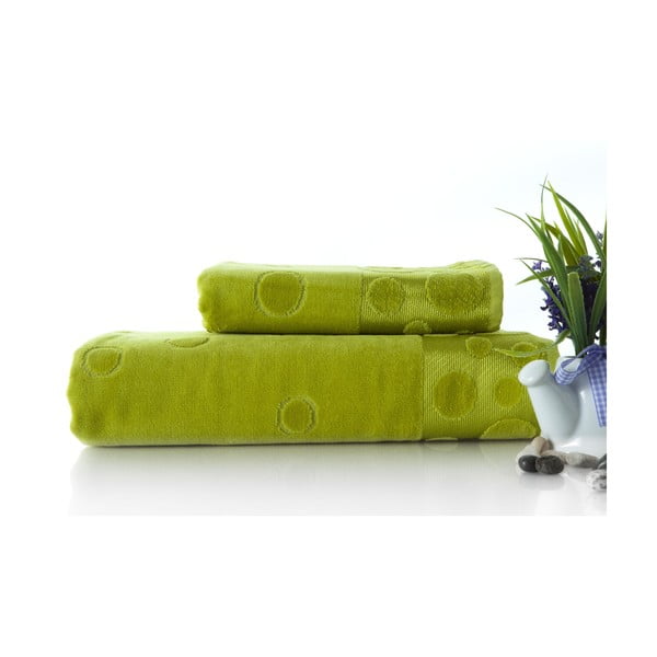 Zestaw 2 ręczników Tropical Green, 70x140 i 50x90 cm