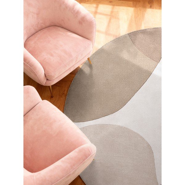 Beżowy wełniany okrągły dywan tkany ręcznie ø 160 cm Hackney Clarissa – Ted Baker-image-2