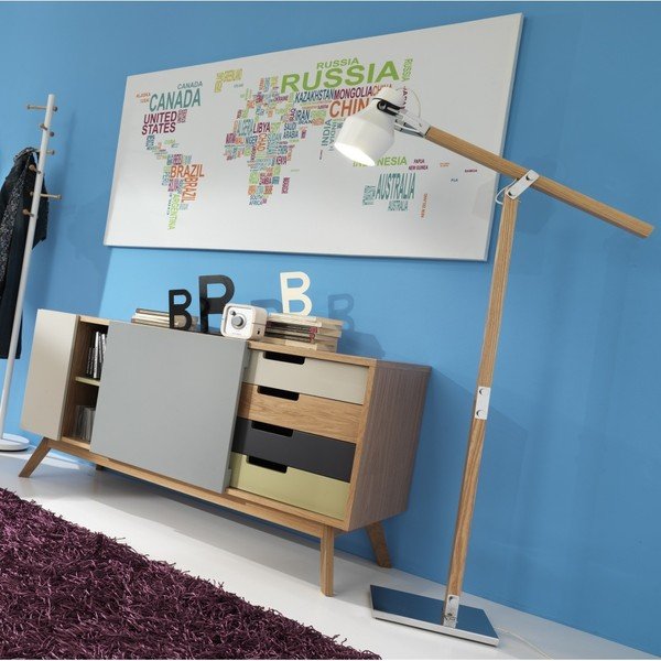 Ścienna mapa świata na płótnie Tomasucci Text World, 80x160 cm-image-2