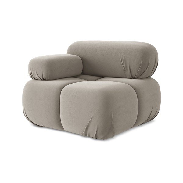 Beżowy aksamitny moduł sofy (lewostronny) Lokua – Makamii-image-1